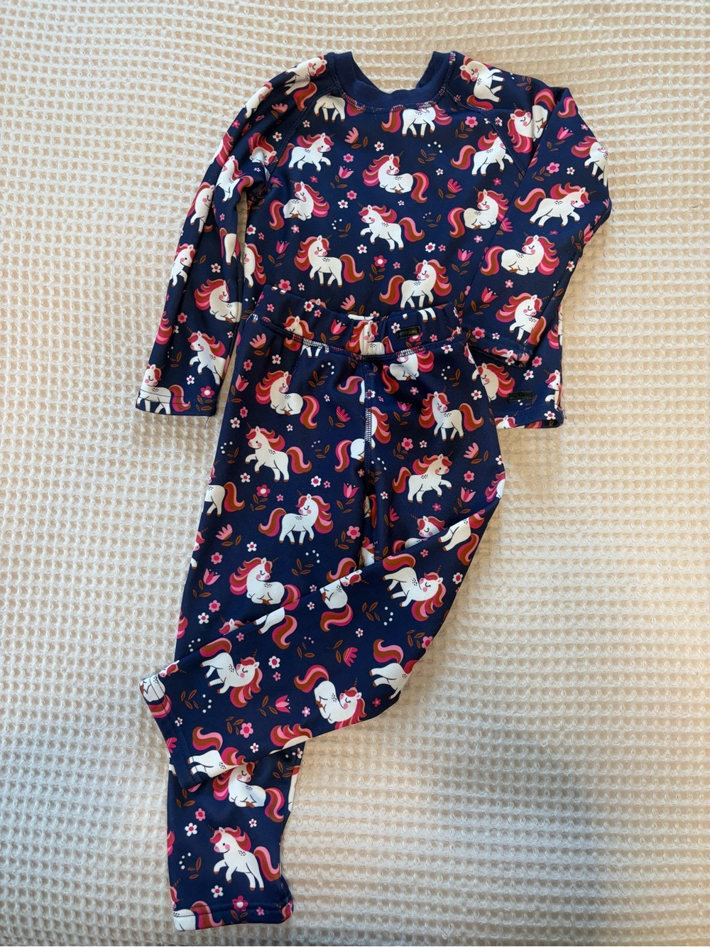Unbranded Girls' Navy Unicorn Pajama Set